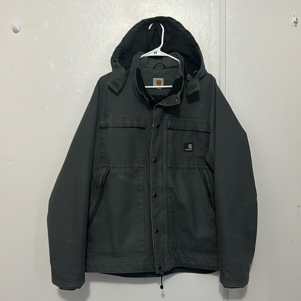 Carhartt heavy jacket with hood size large